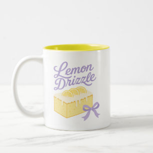 Caneca De Café Em Dois Tons Lemon Drizzle - Design de Sobremesa Pastel Coquete