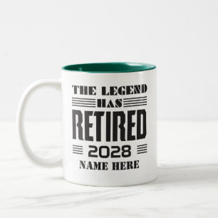 Caneca De Café Em Dois Tons Lenda da Aposentadoria Personalizada da Polícia Ap