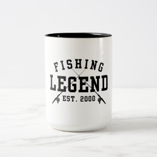 Caneca De Café Em Dois Tons Lenda da Pesca Estabelecida 2000