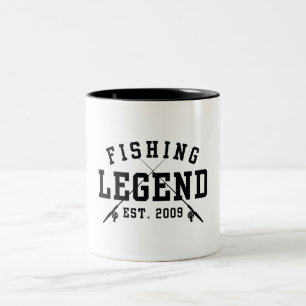 Caneca De Café Em Dois Tons Lenda da Pesca Estabelecida 2009