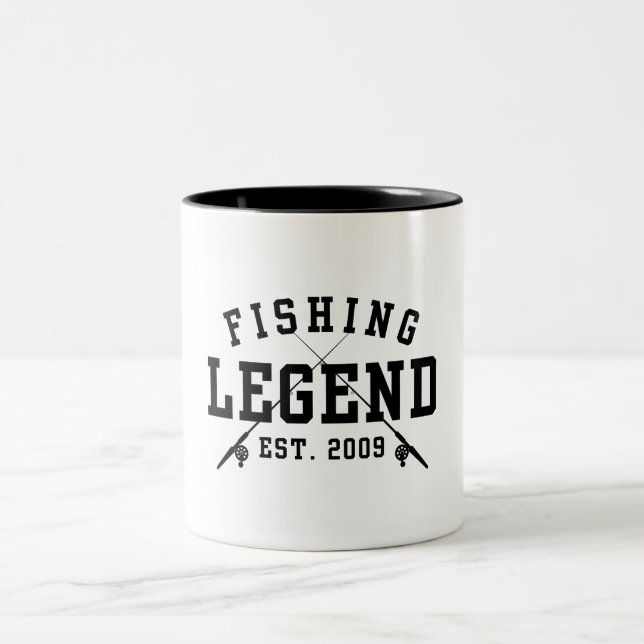 Caneca De Café Em Dois Tons Lenda da Pesca Estabelecida 2009 (Centro)