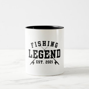 Caneca De Café Em Dois Tons Lenda da Pesca Estabelecida 2021