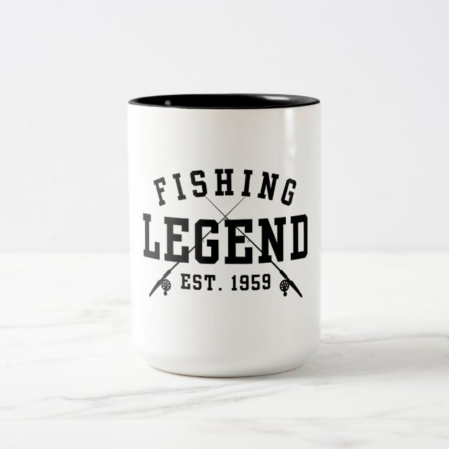 Caneca De Café Em Dois Tons Lenda da Pesca Estabelecida em 1959 (Centro)