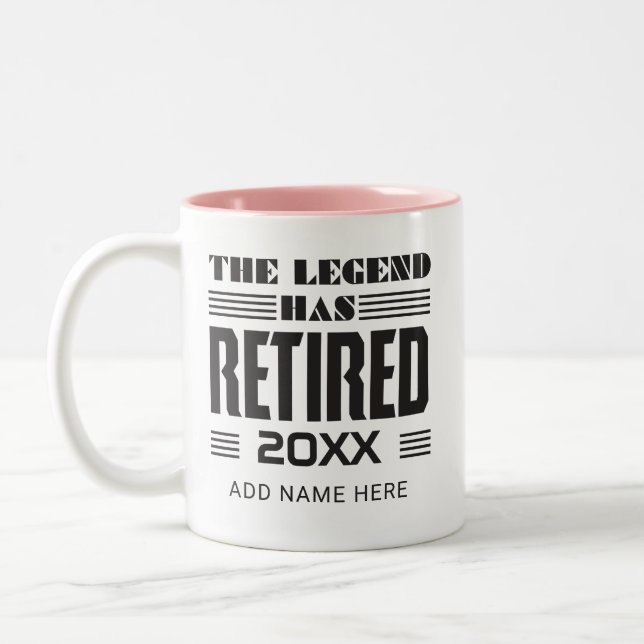 Caneca De Café Em Dois Tons Lenda de Presente de Despedida de Aposentadoria da (Esquerda)