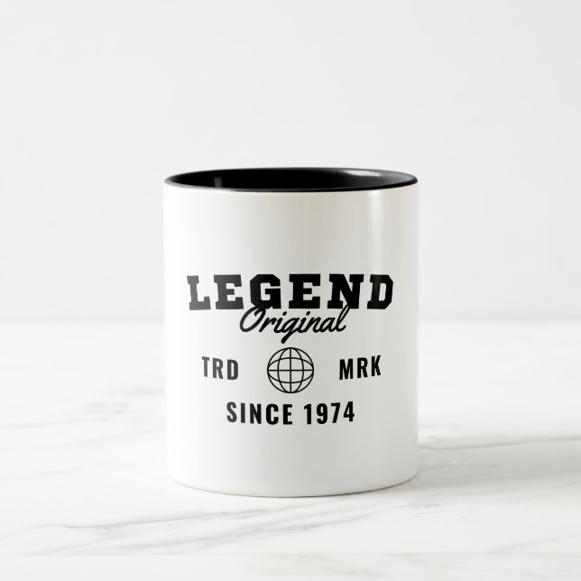Caneca De Café Em Dois Tons Lenda Desde 1974 (Centro)