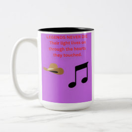 CANECA DE CAFÉ EM DOIS TONS LENDAS NUNCA MORREM