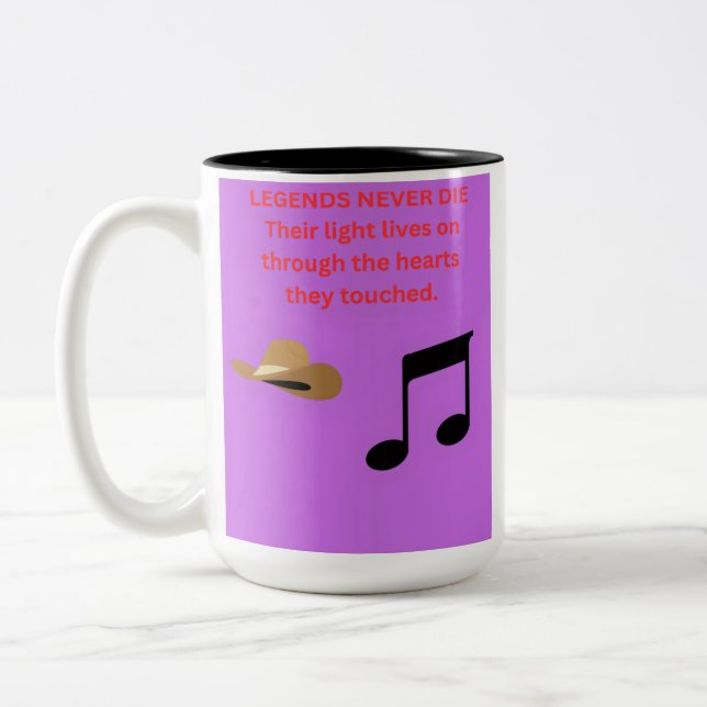 CANECA DE CAFÉ EM DOIS TONS LENDAS NUNCA MORREM (Esquerda)