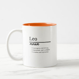Caneca De Café Em Dois Tons Leo, Menino Definição de Nome Personalizado