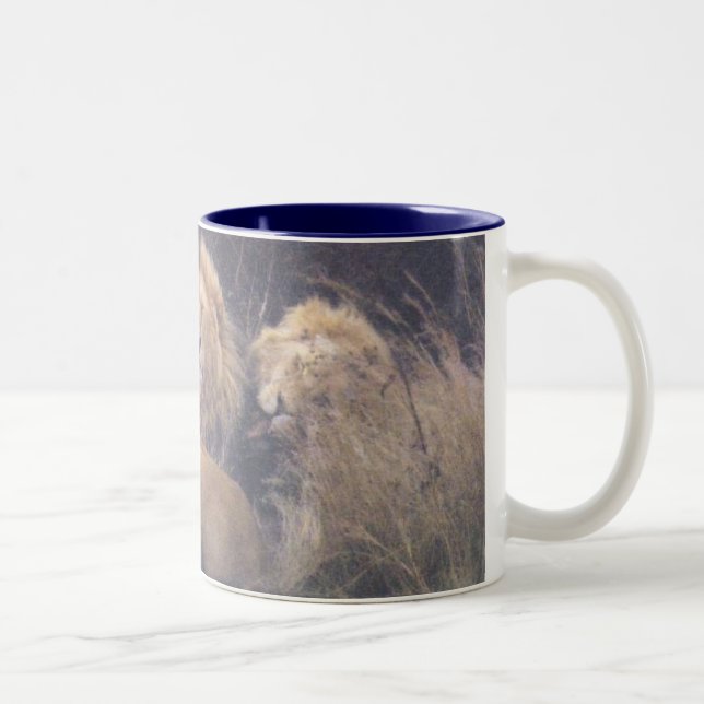 Caneca De Café Em Dois Tons Leões de Kalahari (Direita)
