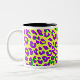 Caneca De Café Em Dois Tons Leopardo - Impressão Amarelo Puro
