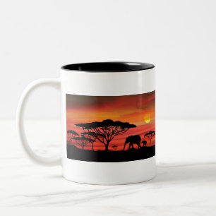 Caneca De Café Em Dois Tons LEPHANT E Serengeti Sunset