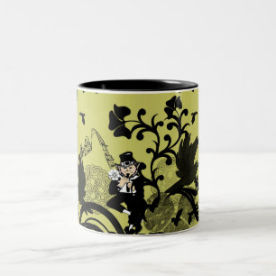 Caneca De Café Em Dois Tons Leprechaun em preto