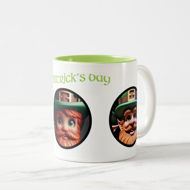 Caneca De Café Em Dois Tons Leprechauns adiciona sua Rua de imagens Patrick TT (Frente Esquerda)