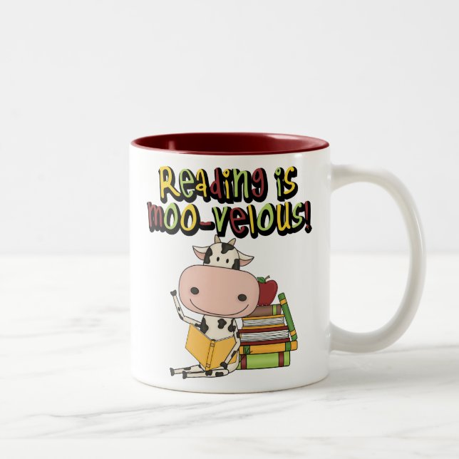Caneca De Café Em Dois Tons Ler é Moo-Veloz (Direita)