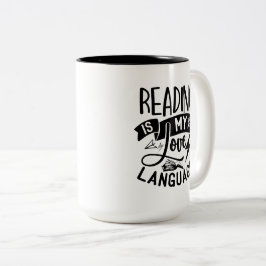 Caneca De Café Em Dois Tons Ler é o meu Travesseiro decorativo de Camiseta na 