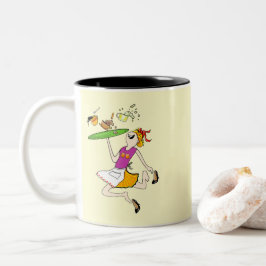 Caneca De Café Em Dois Tons les femme de ménages et de services.