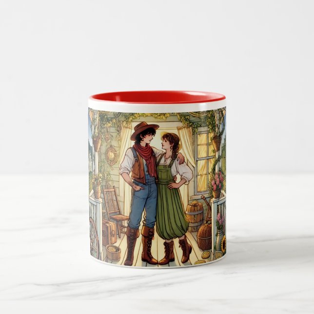 Caneca De Café Em Dois Tons Lésbica 10 dos Pentáculos (Centro)