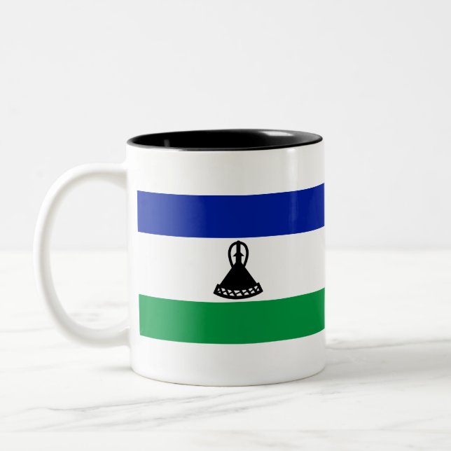 Caneca De Café Em Dois Tons Lesoto Flag (Esquerda)