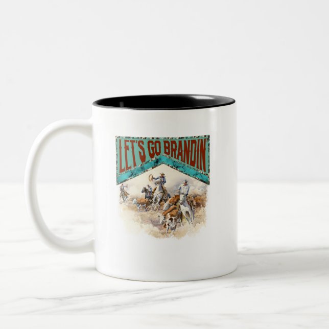 Caneca De Café Em Dois Tons Let’s Go Brandin Western (Esquerda)