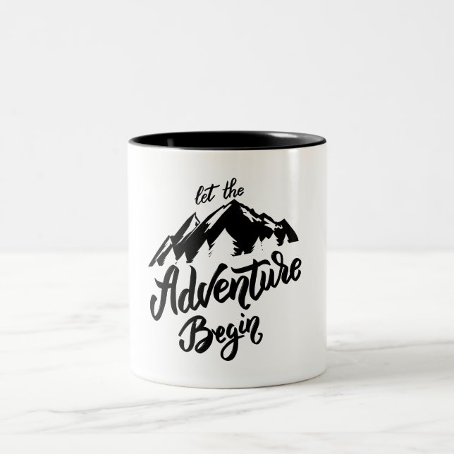 Caneca De Café Em Dois Tons let the adventure begin  (Centro)