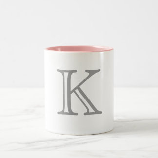 Caneca De Café Em Dois Tons Letra cinzenta do monograma