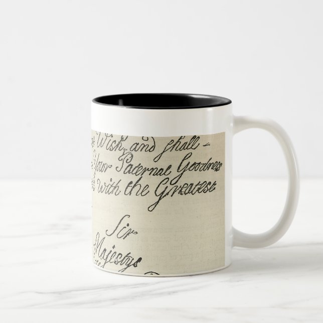 Caneca De Café Em Dois Tons Letra de George III a seu avô (Direita)