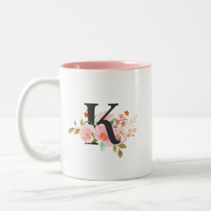 Caneca De Café Em Dois Tons Letra K
