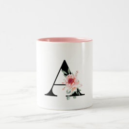 CANECA DE CAFÉ EM DOIS TONS LETRA MONOGRAMA A