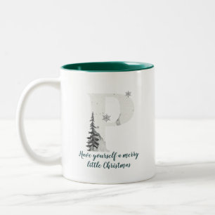 Caneca De Café Em Dois Tons Letra Natal P Alfabet Coffee Mug