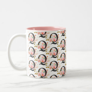 Caneca De Café Em Dois Tons Letra Q