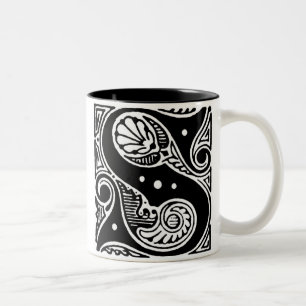 Caneca De Café Em Dois Tons Letra 'S' Mug