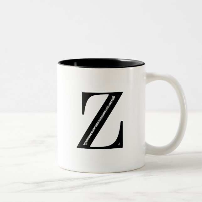 Caneca De Café Em Dois Tons Letra Z do damasco - preto (Direita)