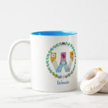 Letras Flores Iniciais "W" com Nome Personalizado