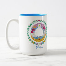 Letras Flores "O" Inicial com Nome Personalizado