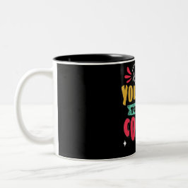 Caneca De Café Em Dois Tons Letreiros Desenhados À Mão - Canhão De Tipografia