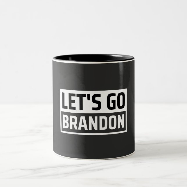 Caneca De Café Em Dois Tons let's go brandon (Centro)