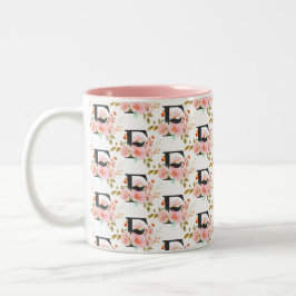 Caneca De Café Em Dois Tons Letter F