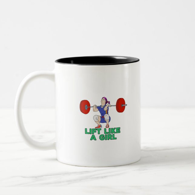 Caneca De Café Em Dois Tons Levante Como uma Garota (Esquerda)
