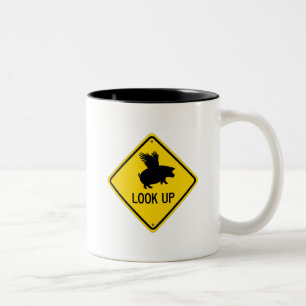 Caneca De Café Em Dois Tons Levante Os Olhos Para Os Suínos Podem Voar Café