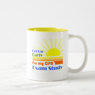 Caneca De Café Em Dois Tons Levante-se o estudo adiantado do exame de CPA