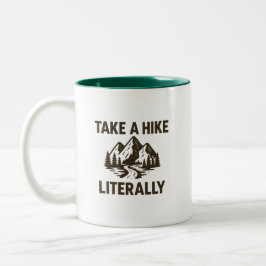 Caneca De Café Em Dois Tons Leve um passeio literalmente Premium