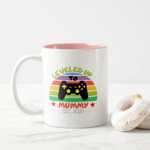 Caneca De Café Em Dois Tons Levei Até A Mamã Engraçado Gamer Est. 2025 Mulhere