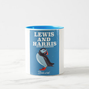 Caneca De Café Em Dois Tons Lewis e Harris Scotland Puffin poster de viagens