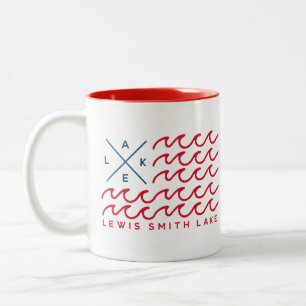 Caneca De Café Em Dois Tons Lewis Smith Lake Wave Flag Mug