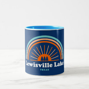 Caneca De Café Em Dois Tons Lewisville Lake Texas Rainbow