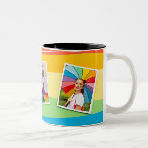Caneca De Café Em Dois Tons LGBT Gay LGBT - Foto de Nome Personalizado Moderno