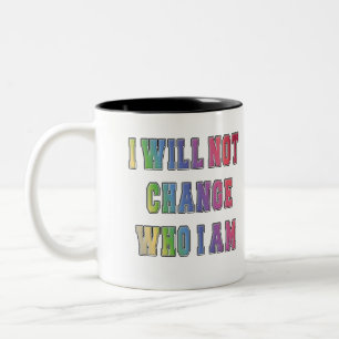 CANECA DE CAFÉ EM DOIS TONS LGBTQ NÃO VOU MUDAR QUEM SOU