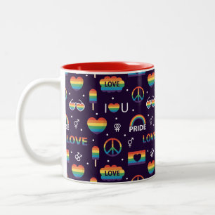 Caneca De Café Em Dois Tons LGBTQ Pride Mug
