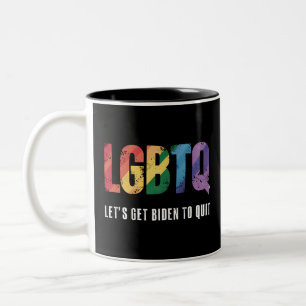 Caneca De Café Em Dois Tons LGBTQ Vamos Fazer Biden Deixar o Orgulho Gay em Pa