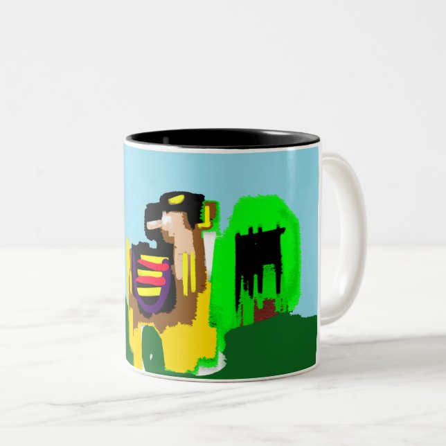 Caneca De Café Em Dois Tons Lhama alegria  (Frente Esquerda)